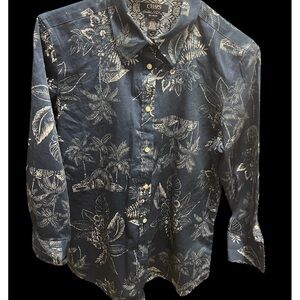 Chaps Ralph Lauren No Iron Hawaiian Floral Button-Up Shirt